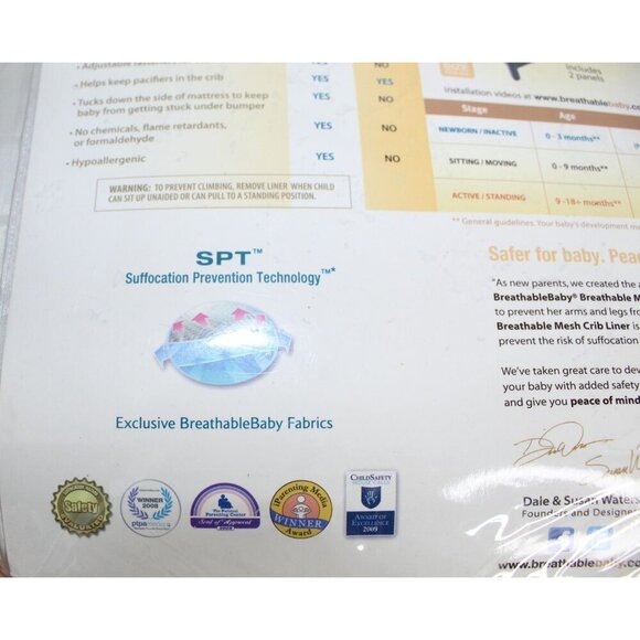 BreathableBaby Breathable Mesh Crib Liner Beige Unused Fits Most Baby Cribs NIP - Picture 11 of 12